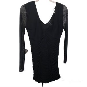 Forever 21 Black rouched dress size Large.